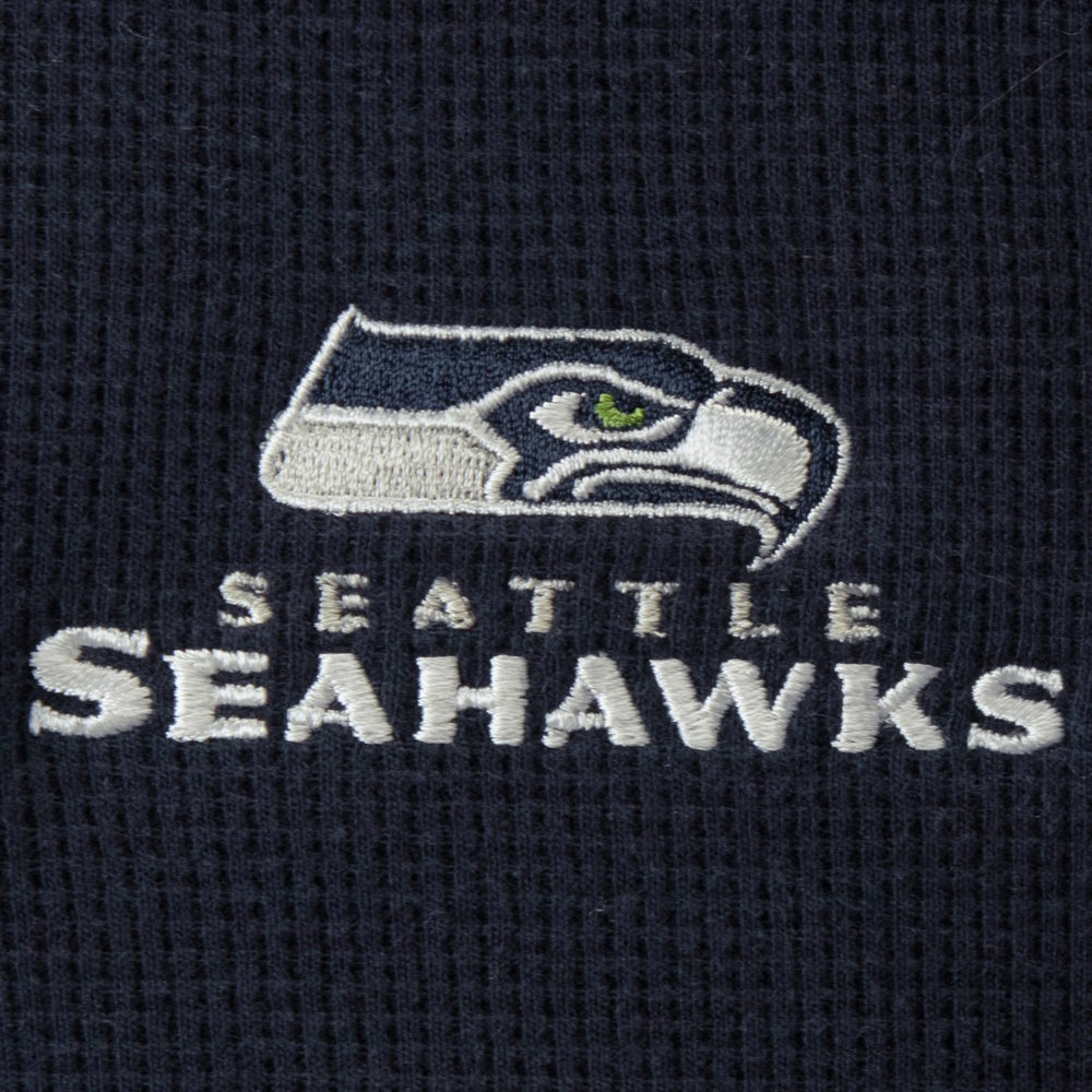 Seattle Seahawks Dunbrooke Logo Maverick Thermal Henley Long Sleeve T-Shirt Navy - NFL