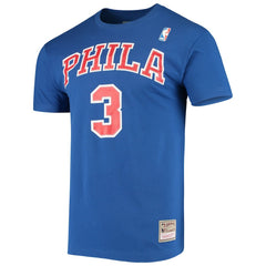 Mitchell & Ness - Allen Iverson Philadelphia 76ers Hardwood Classics Name & Number Player T-Shirt - Royal