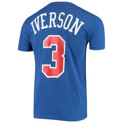 Mitchell & Ness - Allen Iverson Philadelphia 76ers Hardwood Classics Name & Number Player T-Shirt - Royal