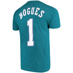 Mitchell & Ness - Muggsy Bogues Charlotte Hornets Hardwood Classics Name & Number Player T-Shirt - Teal