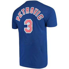 Mitchell & Ness - Drazen Petrovic Brooklyn Nets Hardwood Classics Name & Number Player T-Shirt - Royal