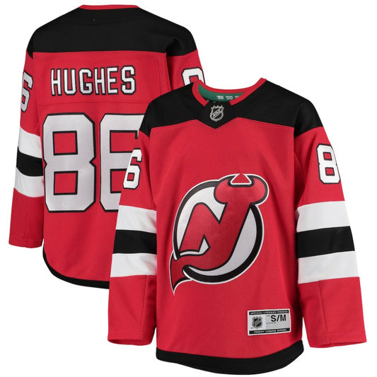 Jack Hughes New Jersey Devils Youth Home Premier Player Jersey - Red | NHL Jerseys