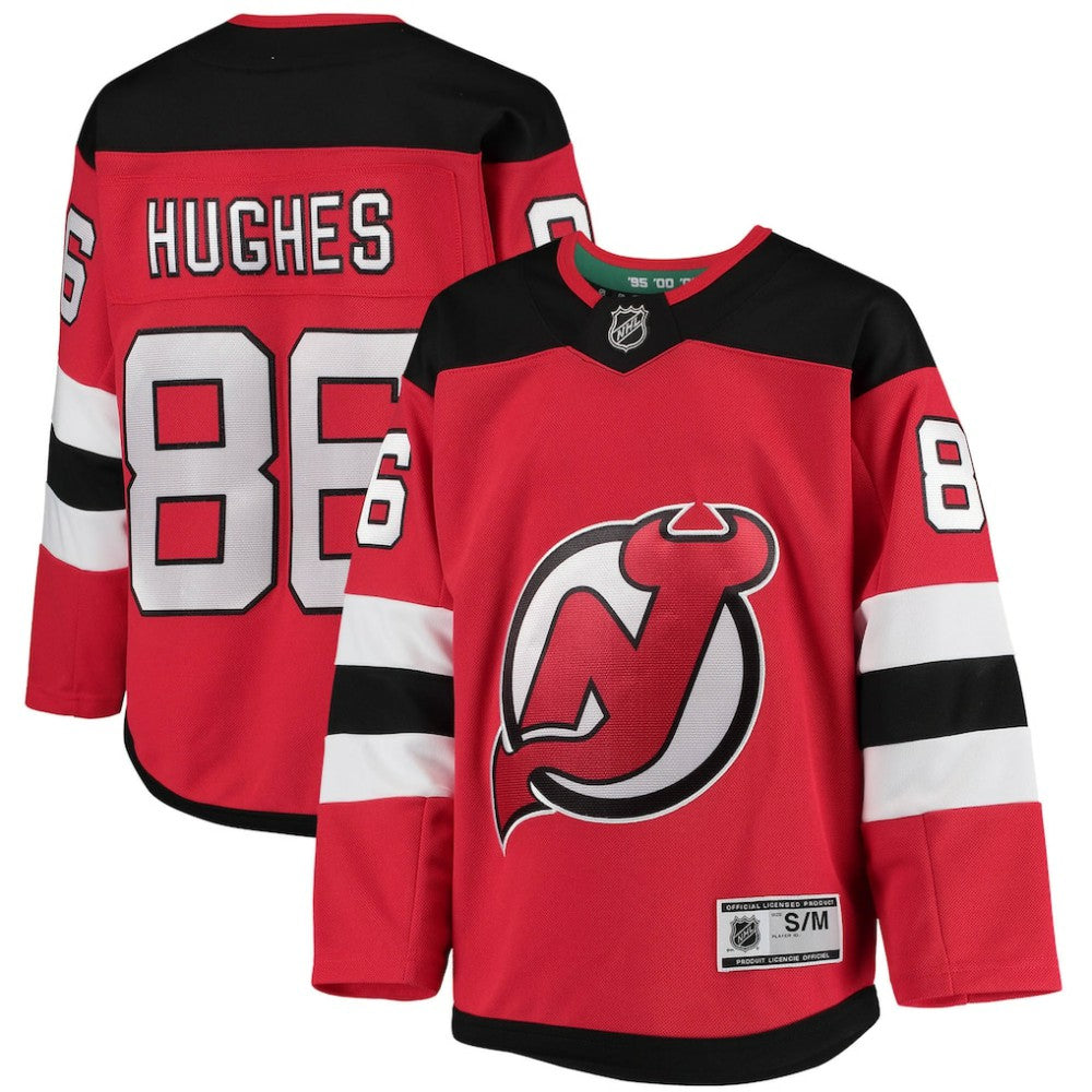 Jack Hughes New Jersey Devils - Youth Home Premier Player Jersey Red