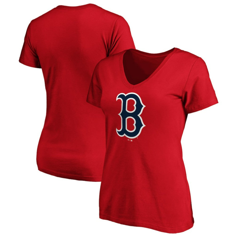 Boston Red Sox Fanatics Women's Core Official Logo V-Neck T-Shirt Online