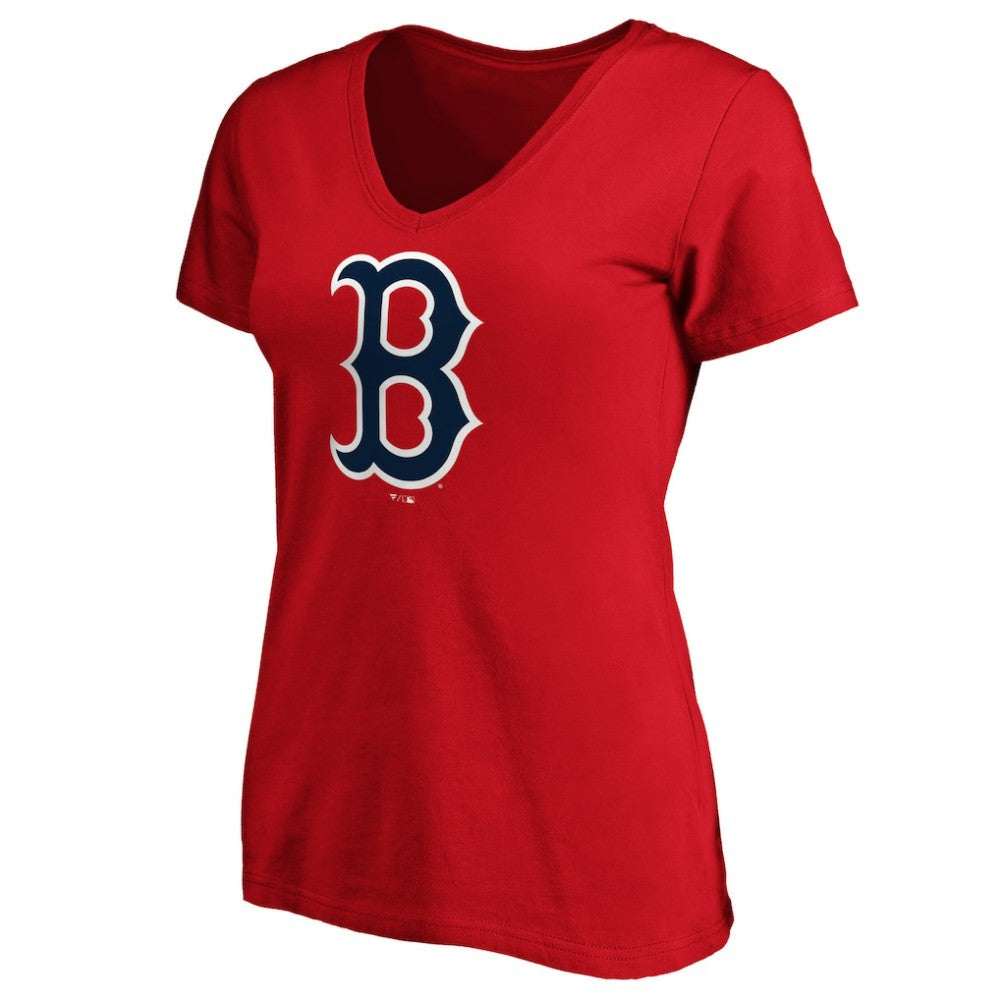 Boston Red Sox Fanatics Women's Core Official Logo V-Neck T-Shirt Online
