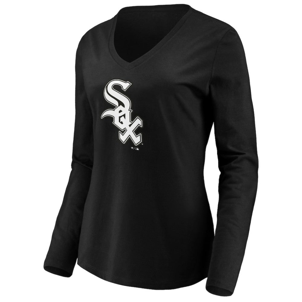 Chicago White Sox Fanatics Women's Official Logo Long Sleeve V-Neck T-Shirt for sale