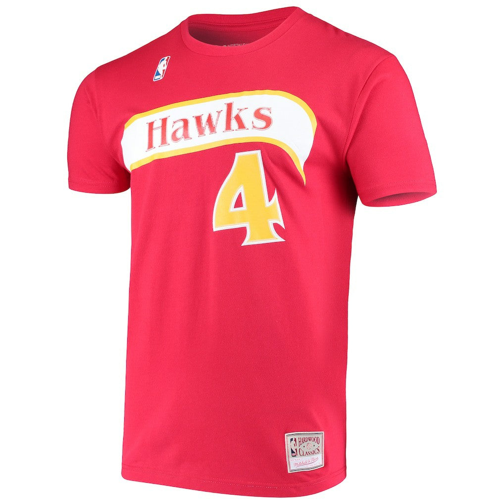 Mitchell & Ness - Spud Webb Atlanta Hawks Hardwood Classics Name & Number T-Shirt - Red