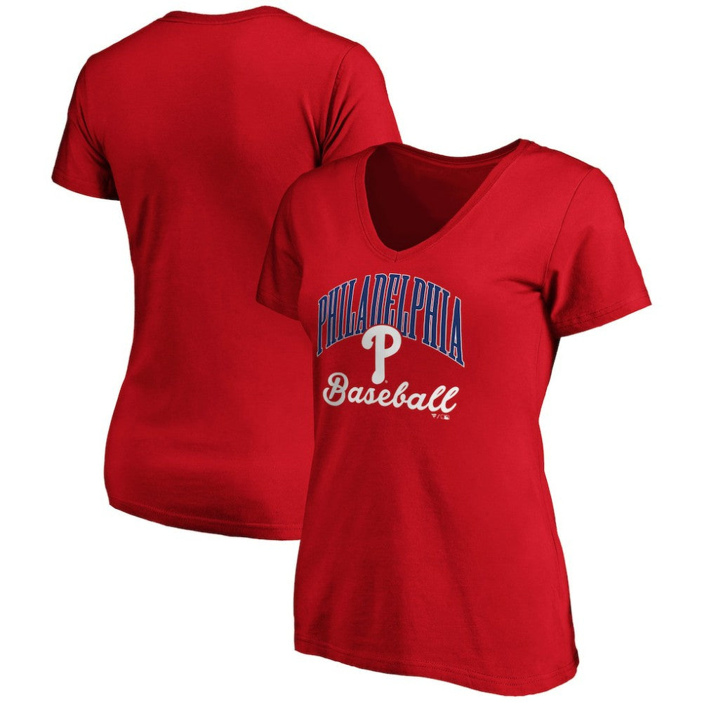 Philadelphia Phillies Fanatics Women's Victory Script V-Neck T-Shirt Sale