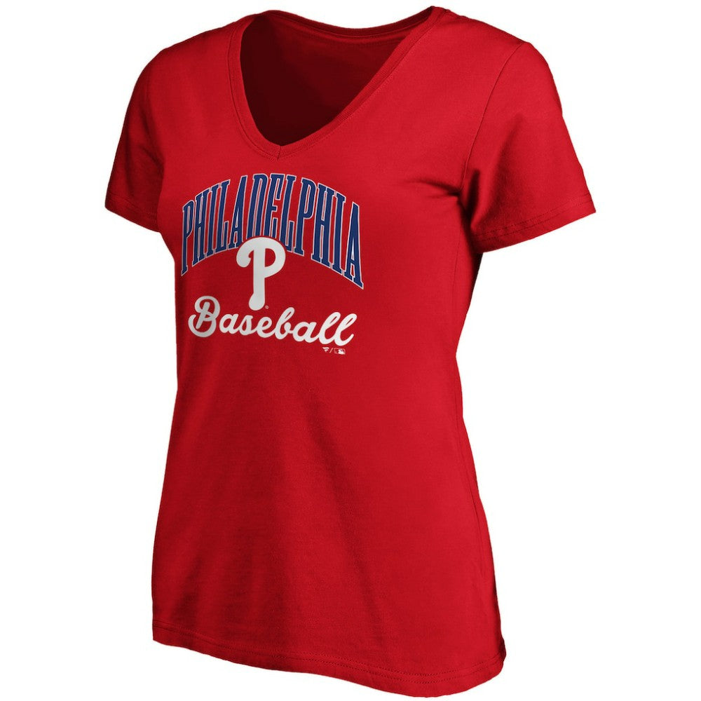 Philadelphia Phillies Fanatics Women's Victory Script V-Neck T-Shirt Sale