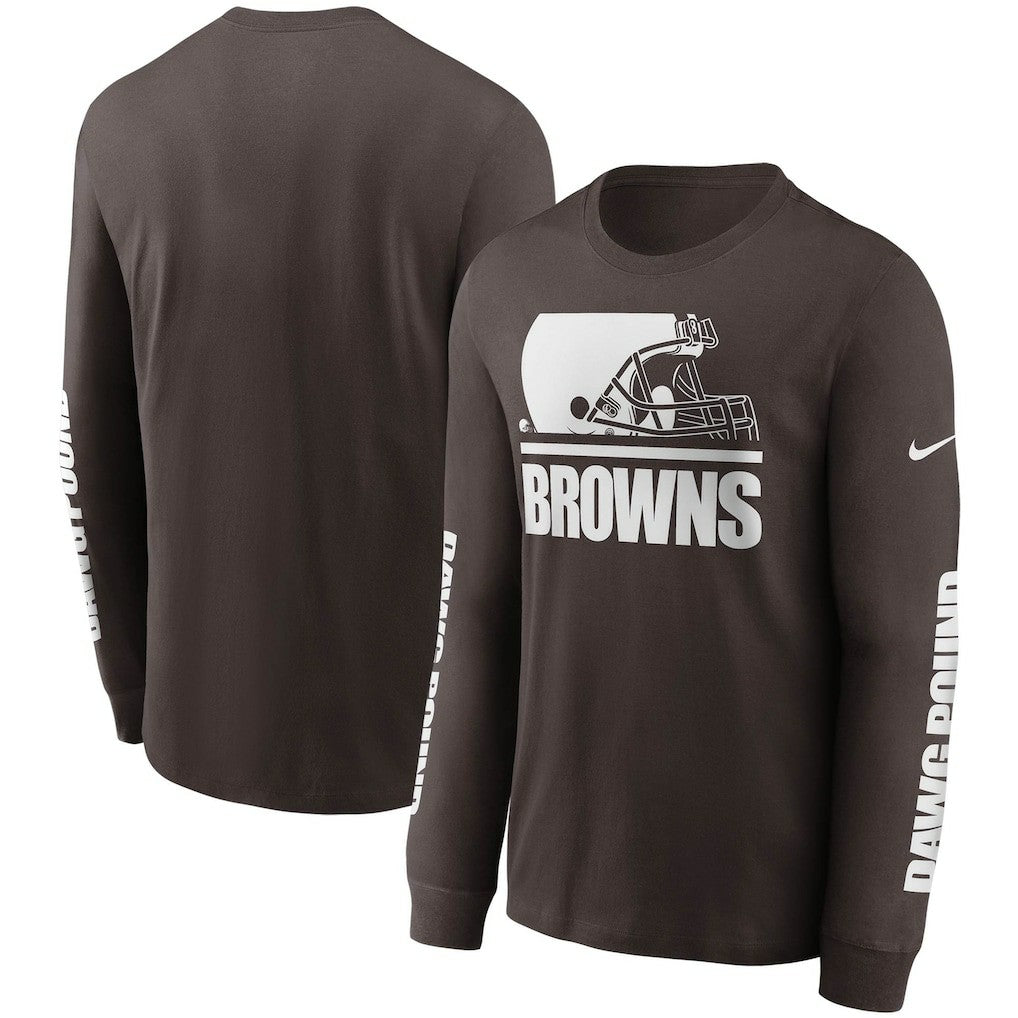 Cleveland Browns Split Local Long Sleeve T-Shirt Brown - Nike