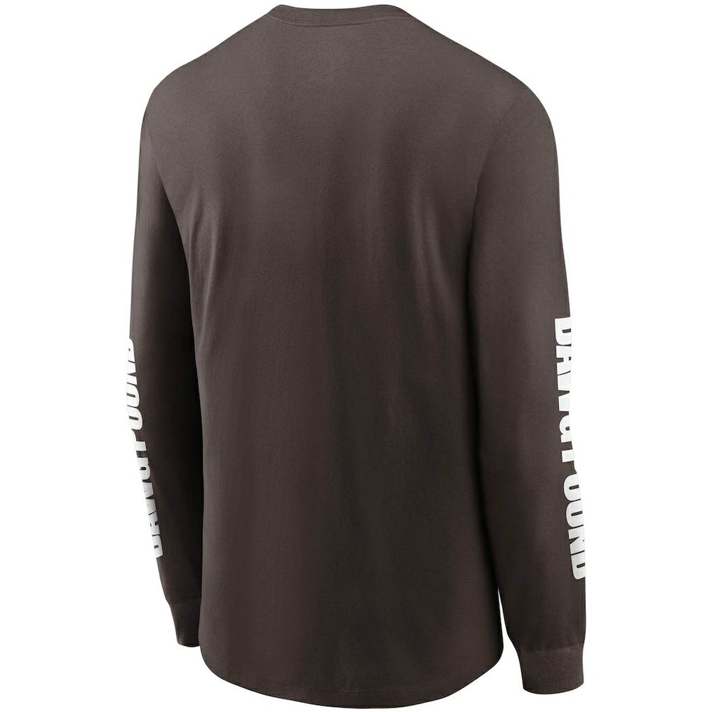 Cleveland Browns Split Local Long Sleeve T-Shirt Brown - Nike