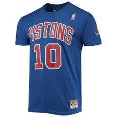 Mitchell & Ness - Dennis Rodman Detroit Pistons Hardwood Classics Stitch Name & Number T-Shirt - Blue