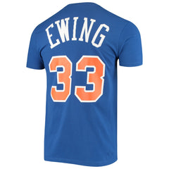 Mitchell & Ness - Patrick Ewing New York Knicks Hardwood Classics Stitch Name & Number T-Shirt - Blue