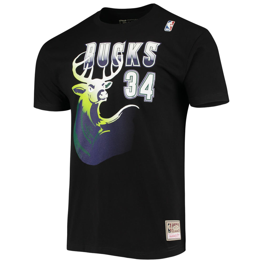 Mitchell & Ness - Ray Allen Milwaukee Bucks Hardwood Classics Stitch Name & Number T-Shirt - Black