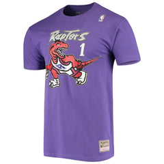 Mitchell & Ness - Tracy McGrady Toronto Raptors Hardwood Classics Stitch Name & Number T-Shirt - Purple