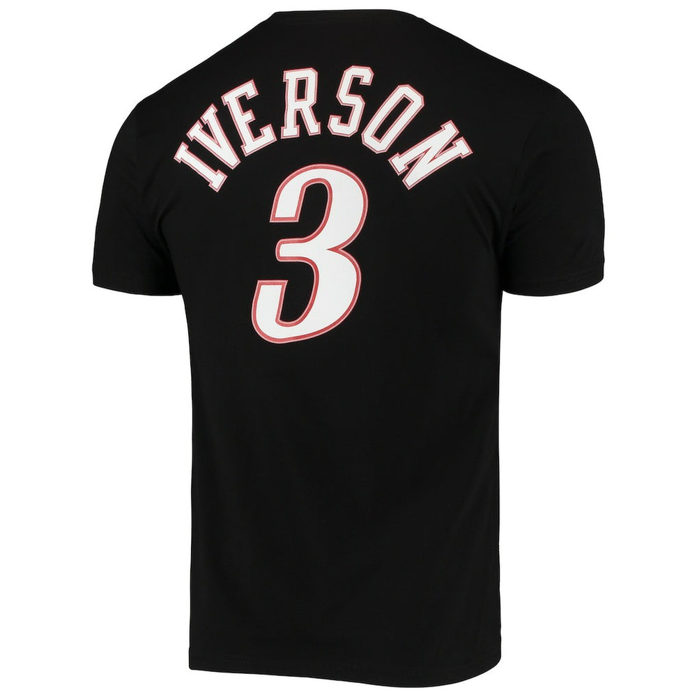 Mitchell & Ness - Allen Iverson Philadelphia 76ers Hardwood Classics Stitch Name & Number T-Shirt - Black