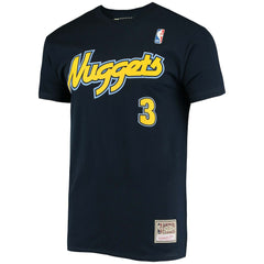 Mitchell & Ness - Allen Iverson Denver Nuggets Hardwood Classics Stitch Name & Number T-Shirt - Navy