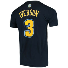 Mitchell & Ness - Allen Iverson Denver Nuggets Hardwood Classics Stitch Name & Number T-Shirt - Navy