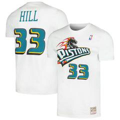 Mitchell & Ness - Grant Hill Detroit Pistons Hardwood Classics Stitch Name & Number T-Shirt - White