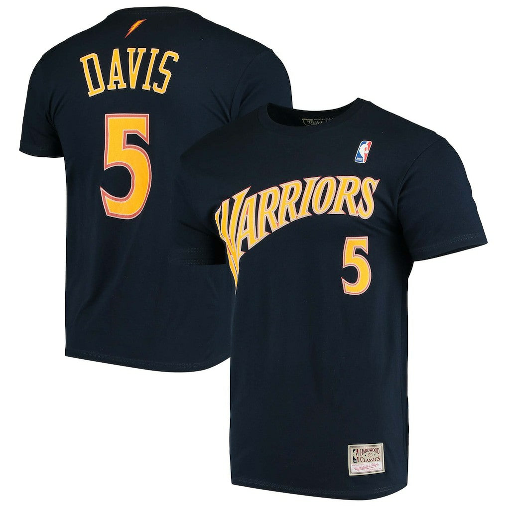 Mitchell & Ness - Baron Davis Golden State Warriors Hardwood Classics Stitch Name & Number T-Shirt - Navy