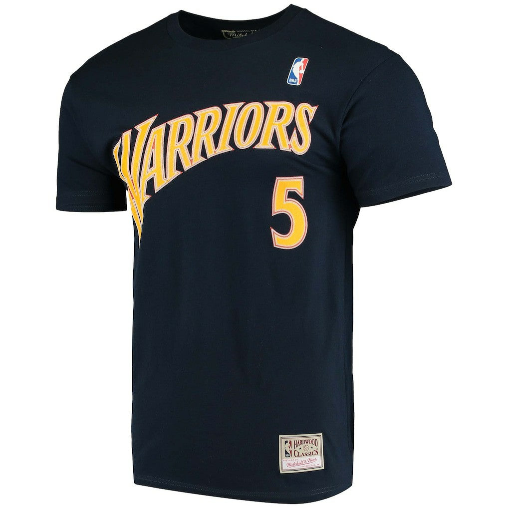 Mitchell & Ness - Baron Davis Golden State Warriors Hardwood Classics Stitch Name & Number T-Shirt - Navy