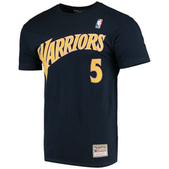 Mitchell & Ness - Baron Davis Golden State Warriors Hardwood Classics Stitch Name & Number T-Shirt - Navy