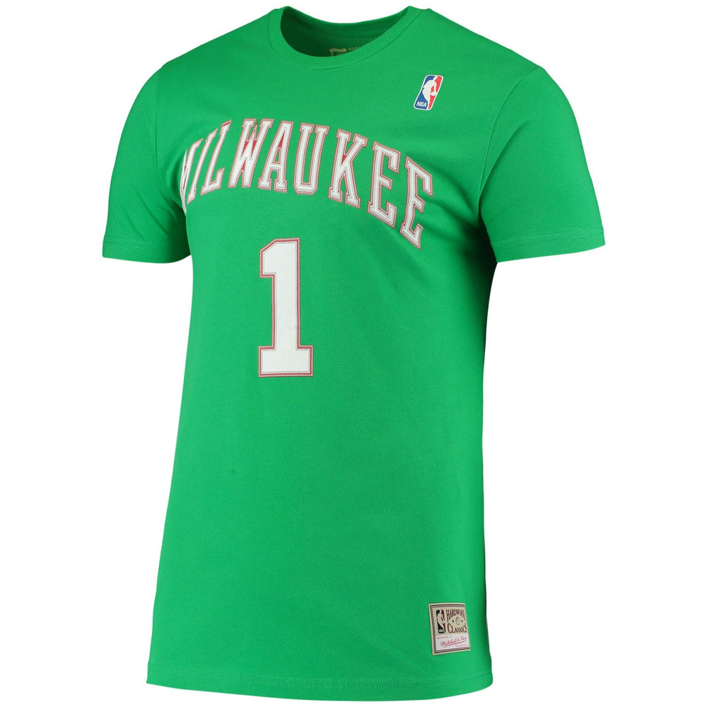 Mitchell & Ness - Oscar Robertson Milwaukee Bucks Hardwood Classics Stitch Name & Number T-Shirt - Green