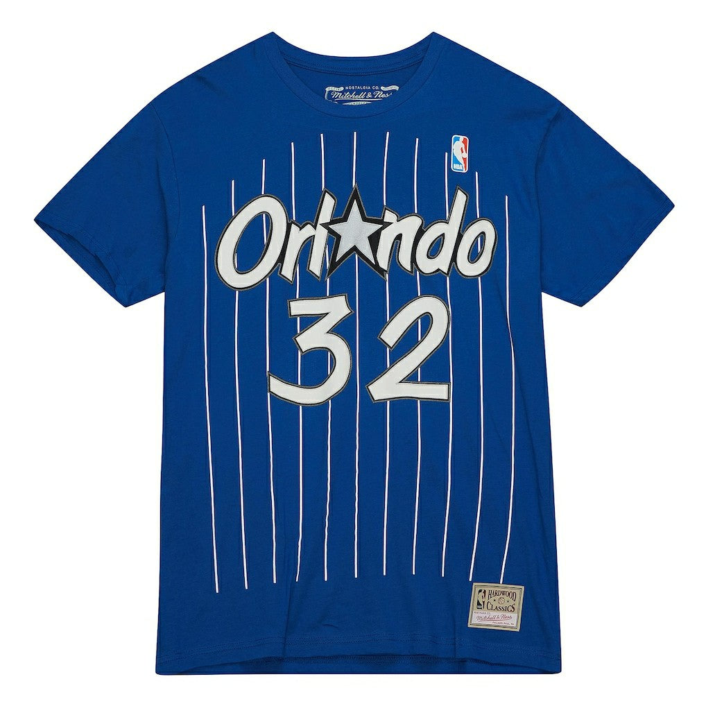 Mitchell & Ness - Shaquille O'Neal Orlando Magic Hardwood Classics Stitch Name & Number T-Shirt - Blue