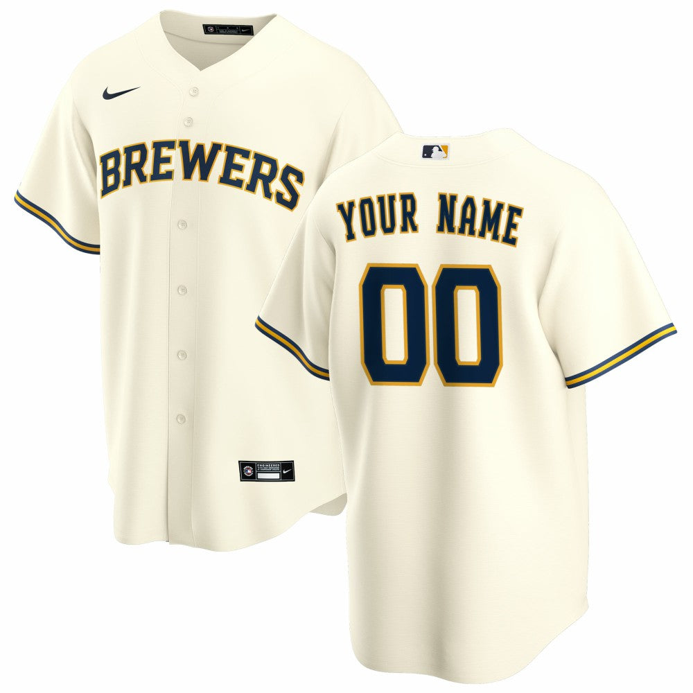 Milwaukee Brewers Nike Home Replica Custom Jersey Sale