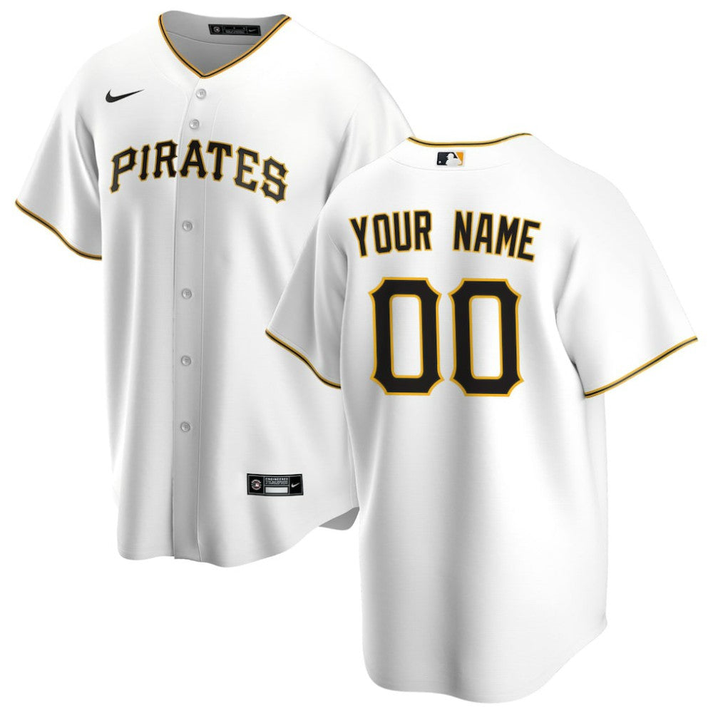 Pittsburgh Pirates Nike Home Replica Custom Jersey - White | MLB Jerseys