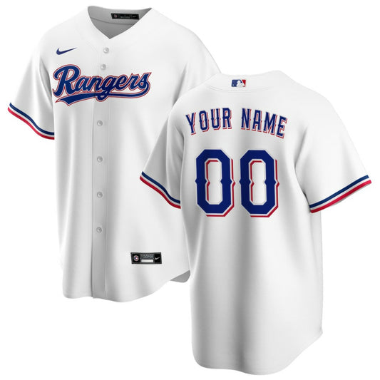 Texas Rangers Nike Home Replica Custom Jersey - White | MLB Jerseys