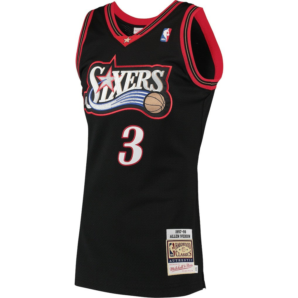 Mitchell & Ness - Allen Iverson Philadelphia 76ers 1997/98 Hardwood Classics Authentic Jersey - Black