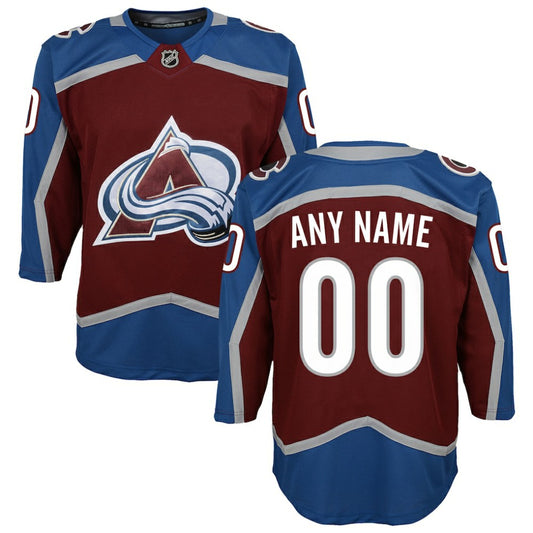 Colorado Avalanche Youth Home Premier Custom Jersey - Burgundy | NHL Jerseys