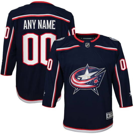 Columbus Blue Jackets Youth Home Premier Custom Jersey - Navy | NHL Jerseys