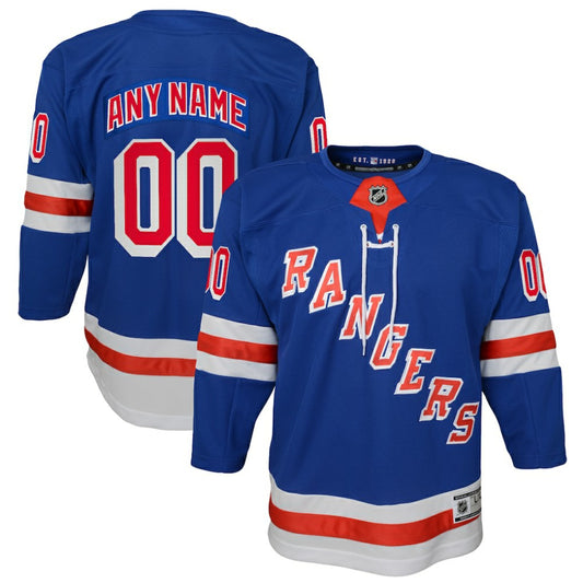 New York Rangers Youth Home Premier Custom Jersey - Blue | NHL Jerseys