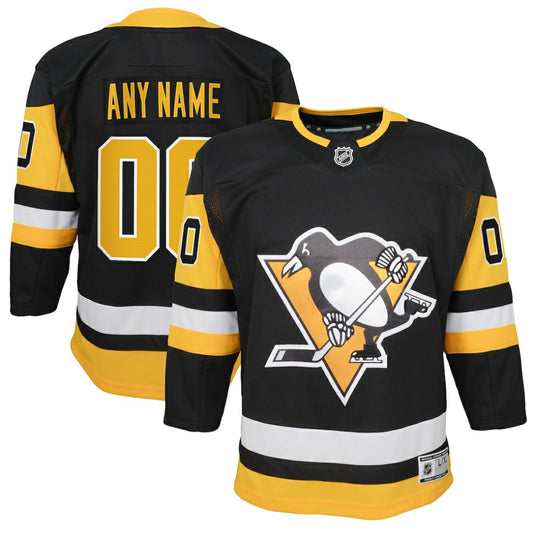 Pittsburgh Penguins Youth Home Premier Custom Jersey - Black | NHL Jerseys