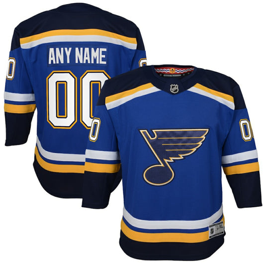 St. Louis Blues Youth Home Premier Custom Jersey - Blue | NHL Jerseys