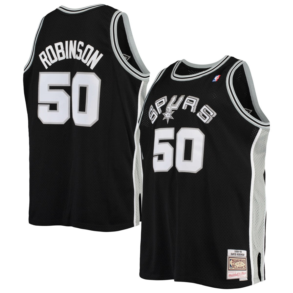 David Robinson San Antonio Spurs 1998/99 Big & Tall Hardwood Classics Swingman Jersey - Black | NBA Jerseys