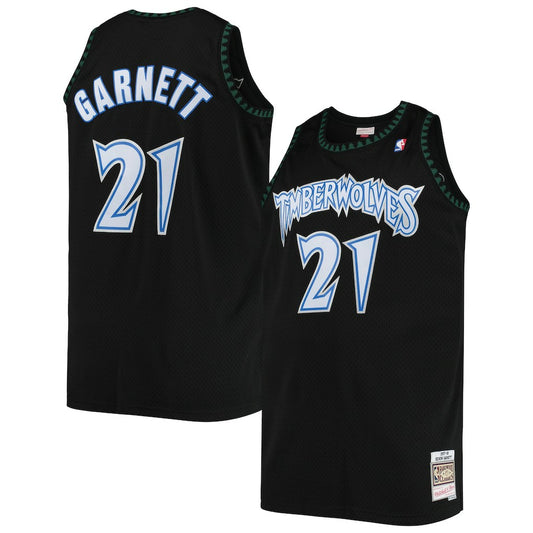 Kevin Garnett Minnesota Timberwolves 1997/98 Big & Tall Hardwood Classics Swingman Jersey - Black | NBA Jerseys