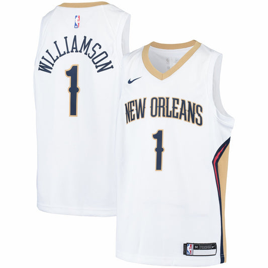 Zion Williamson New Orleans Pelicans Youth Swingman Player Jersey - Association Edition - White | NBA Jerseys