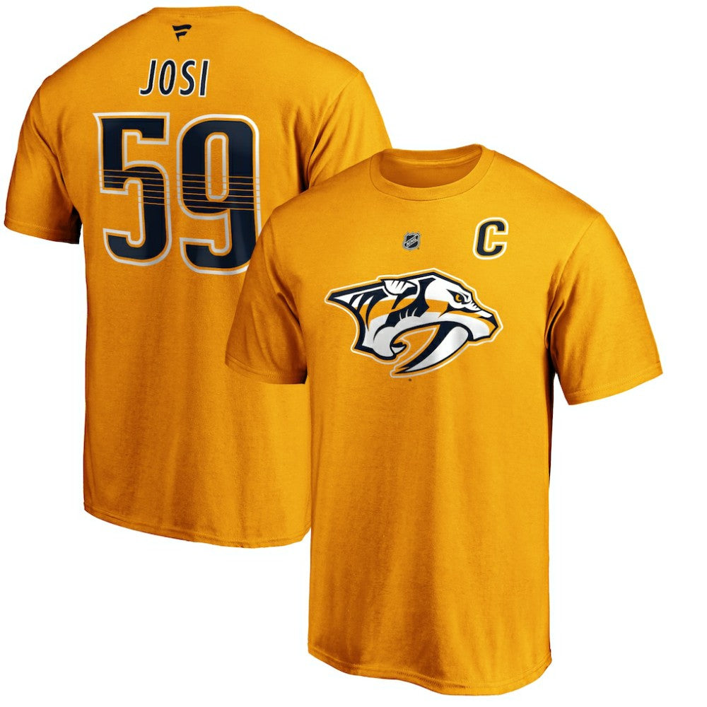 Roman Josi Nashville Predators - Fanatics Authentic Stack Player Name & Number T-Shirt Gold