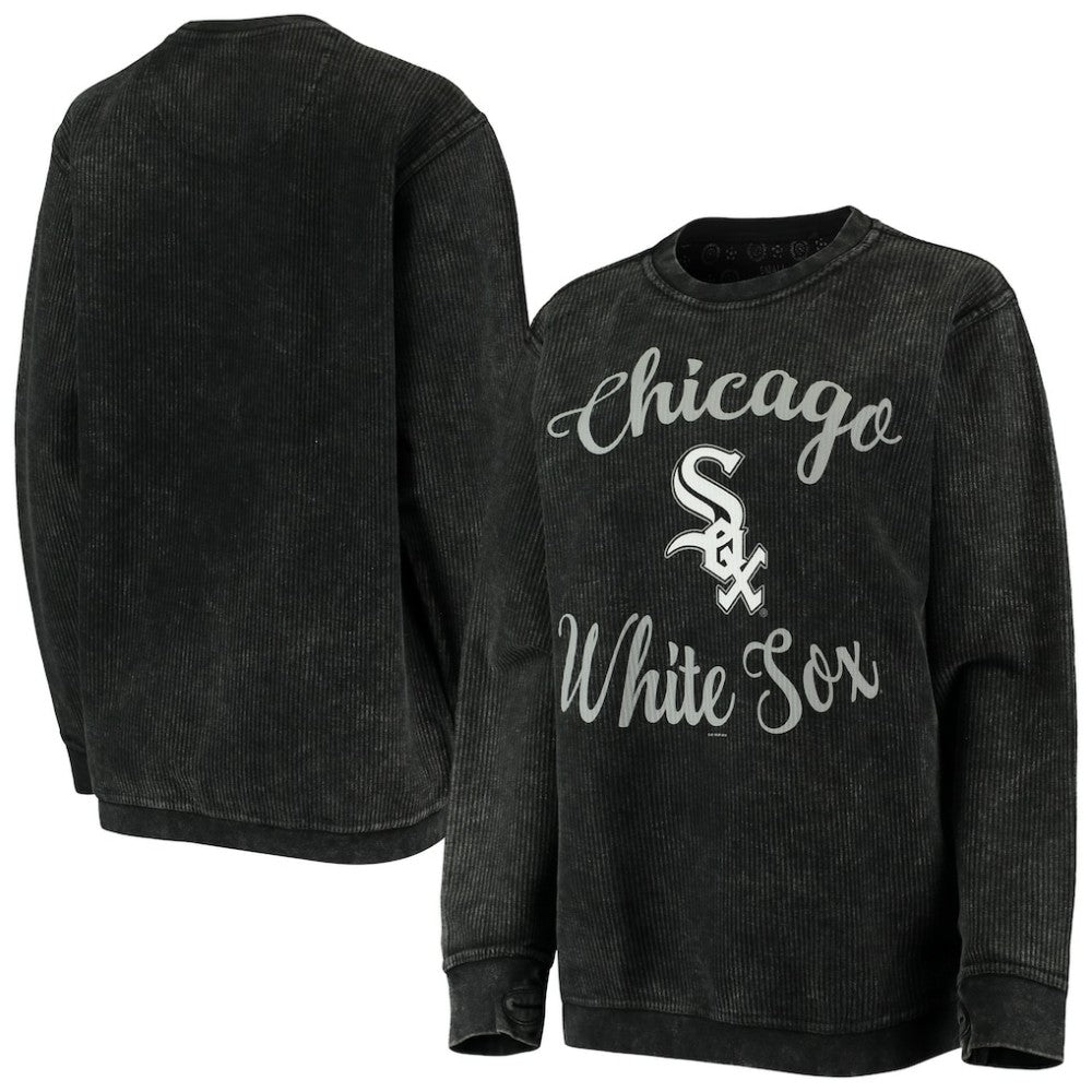 Chicago White Sox G-III 4Her by Carl Banks Women's Script Comfy Cord Pullover Sweatshirt for sale