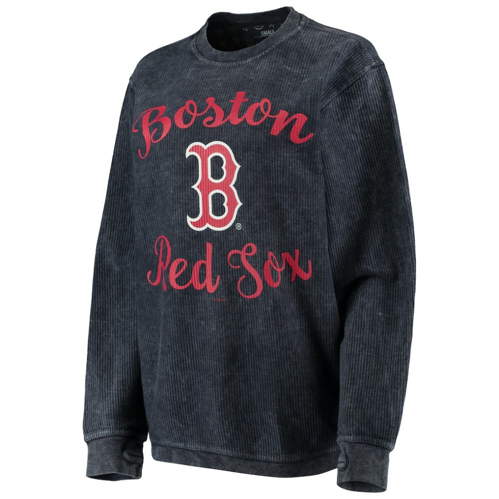 Boston Red Sox G-III 4Her by Carl Banks Women's Script Comfy Cord Pullover Sweatshirt Sale