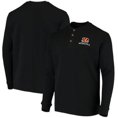 Cincinnati Bengals Dunbrooke Logo Maverick Thermal Henley Long Sleeve T-Shirt Black - NFL