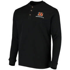 Cincinnati Bengals Dunbrooke Logo Maverick Thermal Henley Long Sleeve T-Shirt Black - NFL