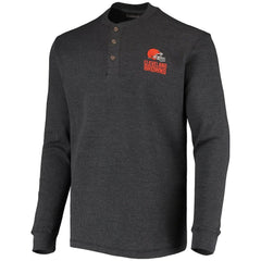 Cleveland Browns Dunbrooke Logo Maverick Thermal Henley Long Sleeve T-Shirt Charcoal - NFL