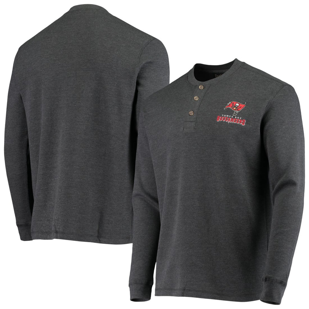 Tampa Bay Buccaneers Dunbrooke Logo Maverick Thermal Henley Long Sleeve T-Shirt Charcoal - NFL
