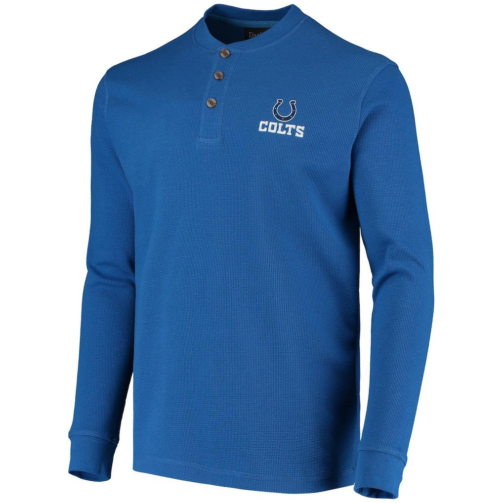 Indianapolis Colts Dunbrooke Logo Maverick Thermal Henley Long Sleeve T-Shirt Royal - NFL