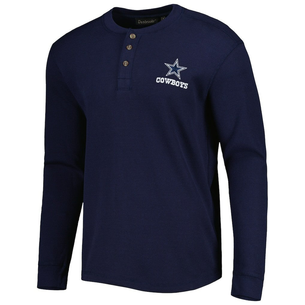 Dallas Cowboys Maverick Thermal Henley Long Sleeve T-Shirt Navy - NFL