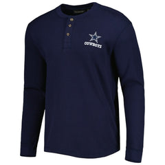 Dallas Cowboys Maverick Thermal Henley Long Sleeve T-Shirt Navy - NFL